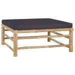 vidaXL Set mobilier de grădină, perne gri închis, 3 piese, bambus vidaXL Set mobilier de grădină, perne gri închis, 3 piese, bambus