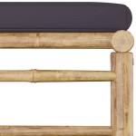 vidaXL Set mobilier de grădină, perne gri închis, 3 piese, bambus vidaXL Set mobilier de grădină, perne gri închis, 3 piese, bambus