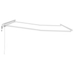 vidaXL Copertină Manual Alb 3 x 2,5 m Metal