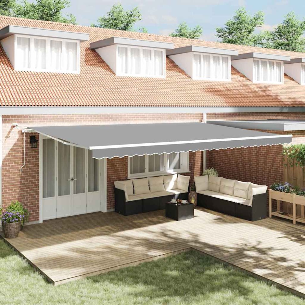 vidaXL Copertină cu Alb 6 × 3,5 m Metal