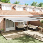 vidaXL Copertină cu Manual Antracit 6 × 3,5 m Metal