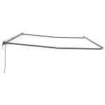 vidaXL Copertină cu Manual Antracit 6 × 3,5 m Metal