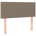 vidaXL Pat cu arcuri, saltea și LED, gri taupe, 80x200 cm, textil