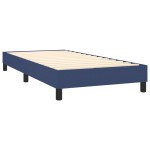 vidaXL Pat cu arcuri, saltea și LED, albastru, 80x200 cm, textil