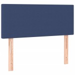 vidaXL Pat cu arcuri, saltea și LED, albastru, 80x200 cm, textil