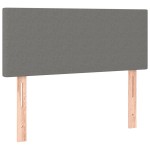 vidaXL Pat cu arcuri, saltea și LED, gri închis, 90x190 cm, textil