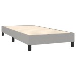 vidaXL Pat cu arcuri, saltea și LED, gri deschis, 90x200 cm, textil vidaXL Pat cu arcuri, saltea și LED, gri deschis, 90x200 cm, textil