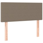 vidaXL Pat cu arcuri, saltea și LED, gri taupe, 90x200 cm, textil