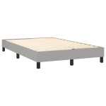 vidaXL Pat cu arcuri, saltea și LED, gri deschis, 120x200 cm, textil