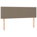 vidaXL Pat cu arcuri, saltea și LED, gri taupe, 140x190 cm, textil vidaXL Pat cu arcuri, saltea și LED, gri taupe, 140x190 cm, textil
