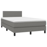 vidaXL Pat cu arcuri, saltea și LED, gri închis, 120x200 cm, textil