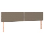 vidaXL Pat cu arcuri, saltea și LED, gri taupe, 160x200 cm, textil
