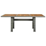 vidaXL Masă de grădină, gri deschis, poliratan și lemn masiv de acacia