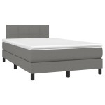 vidaXL Pat cu arcuri, saltea și LED, gri închis, 120x200 cm, textil