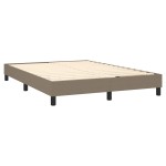 vidaXL Pat cu arcuri, saltea și LED, gri taupe, 140x190 cm, textil vidaXL Pat cu arcuri, saltea și LED, gri taupe, 140x190 cm, textil