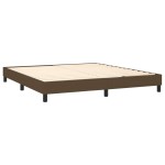 vidaXL Pat cu arcuri, saltea și LED, maro închis, 160x200 cm, textil vidaXL Pat cu arcuri, saltea și LED, maro închis, 160x200 cm, textil