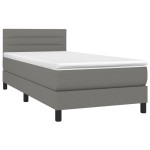 vidaXL Pat cu arcuri, saltea și LED, gri închis, 90x200 cm, textil vidaXL Pat cu arcuri, saltea și LED, gri închis, 90x200 cm, textil