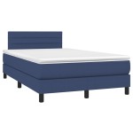 vidaXL Pat cu arcuri, saltea și LED, albastru, 120x200 cm, textil vidaXL Pat cu arcuri, saltea și LED, albastru, 120x200 cm, textil