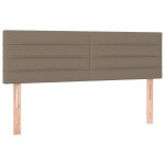 vidaXL Pat cu arcuri, saltea și LED, gri taupe, 140x190 cm, textil vidaXL Pat cu arcuri, saltea și LED, gri taupe, 140x190 cm, textil