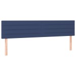 vidaXL Pat cu arcuri, saltea și LED, albastru, 180x200 cm, textil