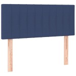 vidaXL Pat cu arcuri, saltea și LED, albastru, 90x200 cm, textil
