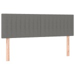 vidaXL Pat cu arcuri, saltea și LED, gri închis, 140x190 cm, textil