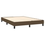 vidaXL Pat cu arcuri, saltea și LED, maro închis, 140x190 cm, textil vidaXL Pat cu arcuri, saltea și LED, maro închis, 140x190 cm, textil