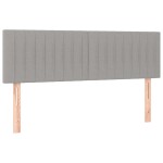 vidaXL Pat cu arcuri, saltea și LED, gri deschis, 140x200 cm, textil