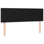 vidaXL Pat cu arcuri, saltea și LED, negru, 140x200 cm, textil vidaXL Pat cu arcuri, saltea și LED, negru, 140x200 cm, textil
