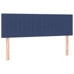 vidaXL Pat cu arcuri, saltea și LED, albastru, 140x200 cm, textil