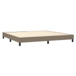 vidaXL Pat cu arcuri, saltea și LED, gri taupe, 200x200 cm, textil