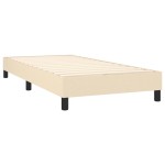 vidaXL Pat cu arcuri, saltea și LED, crem, 90x200 cm, textil vidaXL Pat cu arcuri, saltea și LED, crem, 90x200 cm, textil