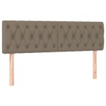 vidaXL Pat cu arcuri, saltea și LED, gri taupe, 140x190 cm, textil vidaXL Pat cu arcuri, saltea și LED, gri taupe, 140x190 cm, textil