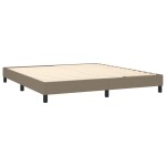 vidaXL Pat cu arcuri, saltea și LED, gri taupe, 160x200 cm, textil