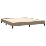 vidaXL Pat cu arcuri, saltea și LED, gri taupe, 180x200 cm, textil