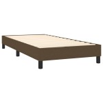 vidaXL Pat cu arcuri, saltea și LED, maro închis, 90x190 cm, textil