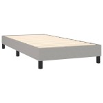 vidaXL Pat cu arcuri, saltea și LED, gri deschis, 90x200 cm, textil vidaXL Pat cu arcuri, saltea și LED, gri deschis, 90x200 cm, textil