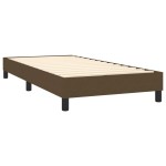 vidaXL Pat cu arcuri, saltea și LED, maro închis, 90x200 cm, textil
