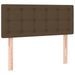 vidaXL Pat cu arcuri, saltea și LED, maro închis, 90x200 cm, textil