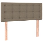 vidaXL Pat cu arcuri, saltea și LED, Gri taupe, 100x200 cm, textil vidaXL Pat cu arcuri, saltea și LED, Gri taupe, 100x200 cm, textil