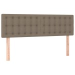 vidaXL Pat cu arcuri, saltea și LED, gri taupe, 140x190 cm, textil