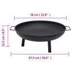 vidaXL Vatră de foc, 67,5x58x22,5 cm, oțel vidaXL Vatră de foc, 67,5x58x22,5 cm, oțel