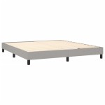 vidaXL Pat cu arcuri, saltea și LED, gri deschis, 180x200 cm, textil
