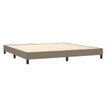 vidaXL Pat cu arcuri, saltea și LED, gri taupe, 200x200 cm, textil