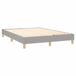 vidaXL Pat cu arcuri, saltea și LED, gri deschis, 140x200 cm, textil
