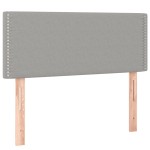 vidaXL Pat cu arcuri, saltea și LED, gri deschis, 100x200 cm, textil