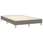 vidaXL Pat cu arcuri, saltea și LED, gri închis, 120x200 cm, textil
