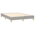 vidaXL Pat cu arcuri, saltea și LED, gri deschis, 140x200 cm, textil