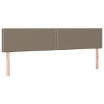 vidaXL Pat cu arcuri, saltea și LED, gri taupe, 180x200 cm, textil