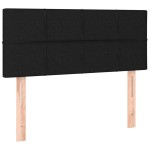 vidaXL Pat cu arcuri, saltea și LED, negru, 90x190 cm, textil